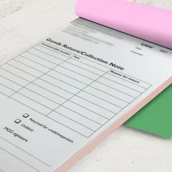 Biểu mẫu carbonless 2 liên - In đơn sắc đen - dán gáy