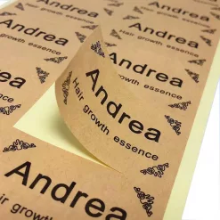 Decal giấy Kraft hình dạng chữ nhật - oval - bo góc